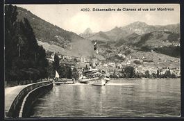 Clarens, Débarcadère et vue sur Montre