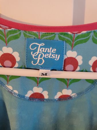 Kleid Tante Betsy blau-weiss-pink Grösse M mit Blumenmuster