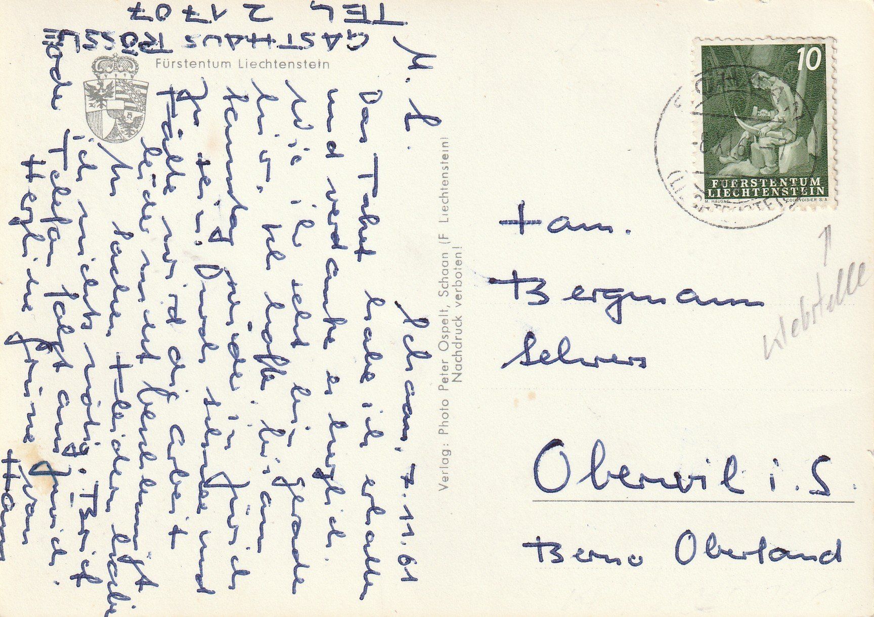 Cartoline postali: Schaan 4-bildrig – Usato da Rorschacherberg venduto da fratovi2 1