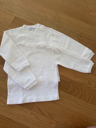 2x Baby Langarmshirts weiss Grösse 86