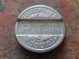 Jeton  " PTT   TELEPHONES PUBLICS   FRANCE  1937 "   (O)