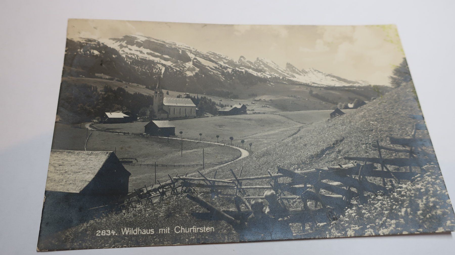 Cartoline postali: Wildhaus mit Churfirsten N°2834  1926 – Usato da Cormoret venduto da Pascalll2001 1
