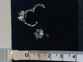 Neue Ohrstecker, Creolen m. Zirkonia, Silber 925er