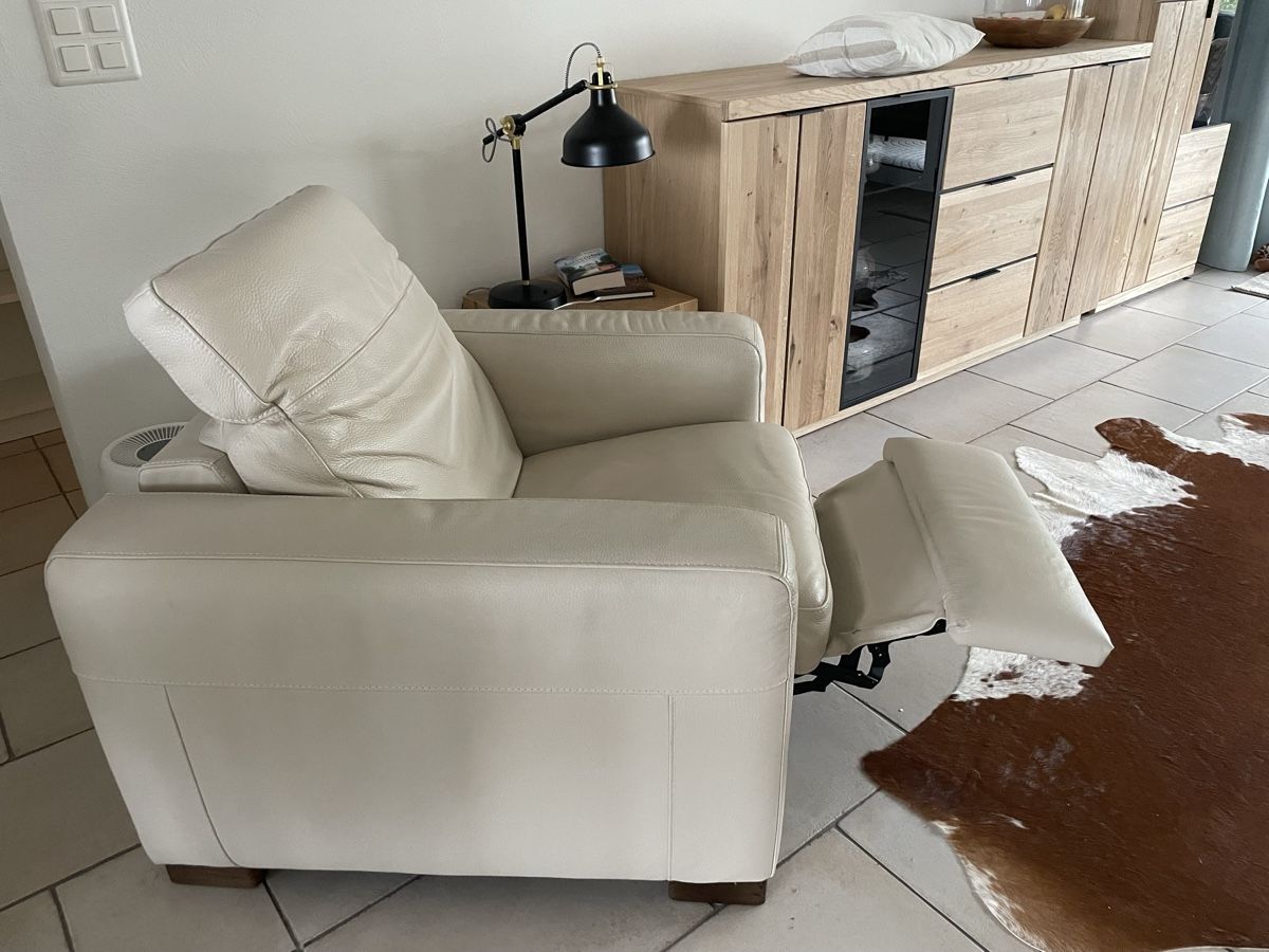 Poltrone: Leder Sessel, echt, beige, Relaxsessel  – Usato da Freienbach venduto da schimmel01 4