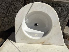 Lavabo mit Keramikbecken aus Lagerräumung, neu