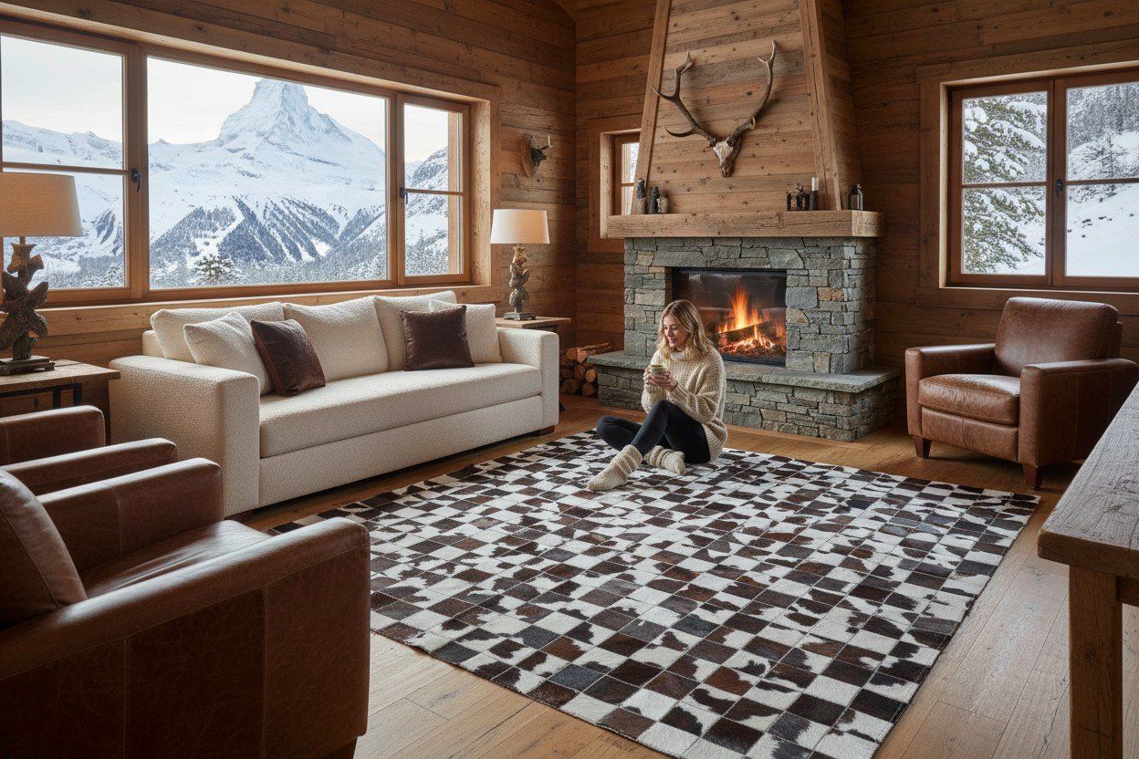 Tappeti: Kuhfell Teppich Patchwork tricolore 180 x 240 cm – Nuovo e nell'imballaggio originale da Arbedo venduto da patagonialeatherrugs 1