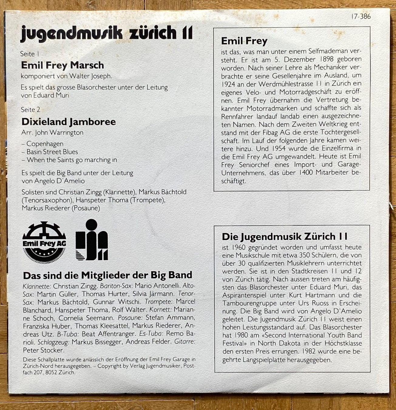 Dischi in vinile: Emil Frey Marsch – Usato da Oftringen venduto da Studich 1
