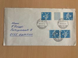 Schweiz 1970 Bedarfsbrief Zwischensteg + Kehrdruck 5 Rp Post