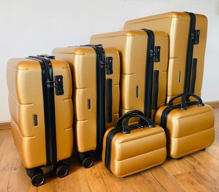 gateBAG 6er Reisekoffer XXL Bundle POLYCARBONAT GOLD NEU