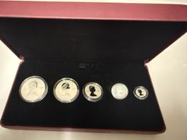 Kanada Silber Maple Leaf Satz 1988-2013, 5 Stueck
