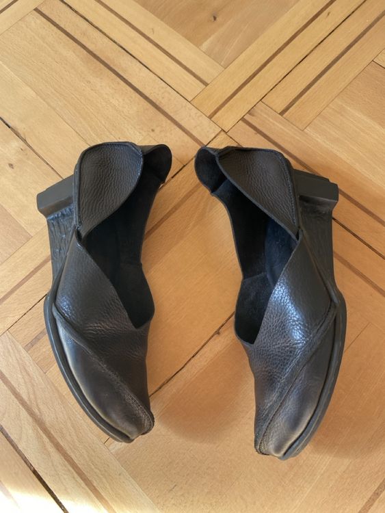 Trippen Damenschuhe: Trippen Ivy Black Leather Heeled Slip On Shoes Lagenlook – Gebraucht aus St. Gallen von B771 5