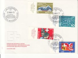 SBK 406 - 409 mit Sonderstempel S. 579 Expo Lausanne 1964