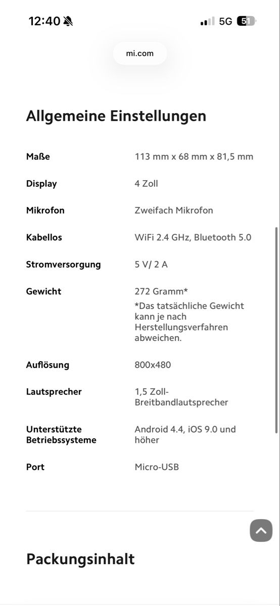 Sveglie: Xiaomi Mi Smart Clock weiss – Usato da Rickenbach Sulz venduto da Selina9 5