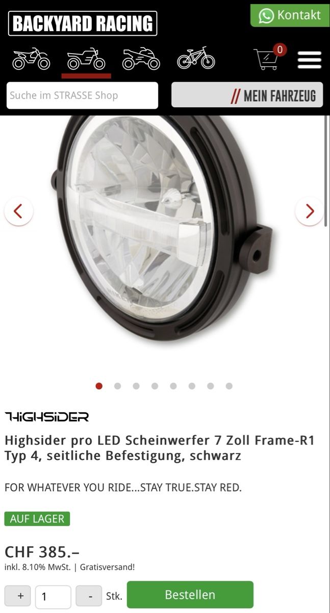 Scheinwerfer: HIGHSIDER Pro Faro LED 7” E-Approved – Gebraucht aus Agra von Jack6