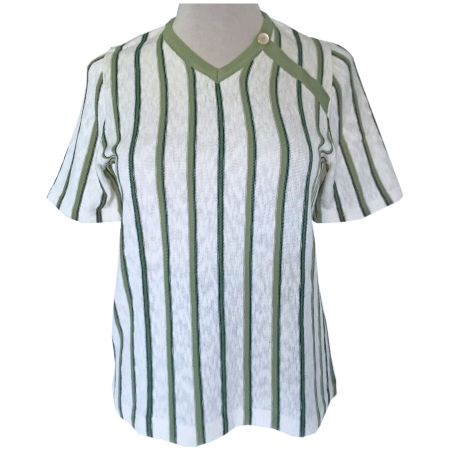 Pullover M/L ecru-grün VINTAGE 60s aus altem Bestand