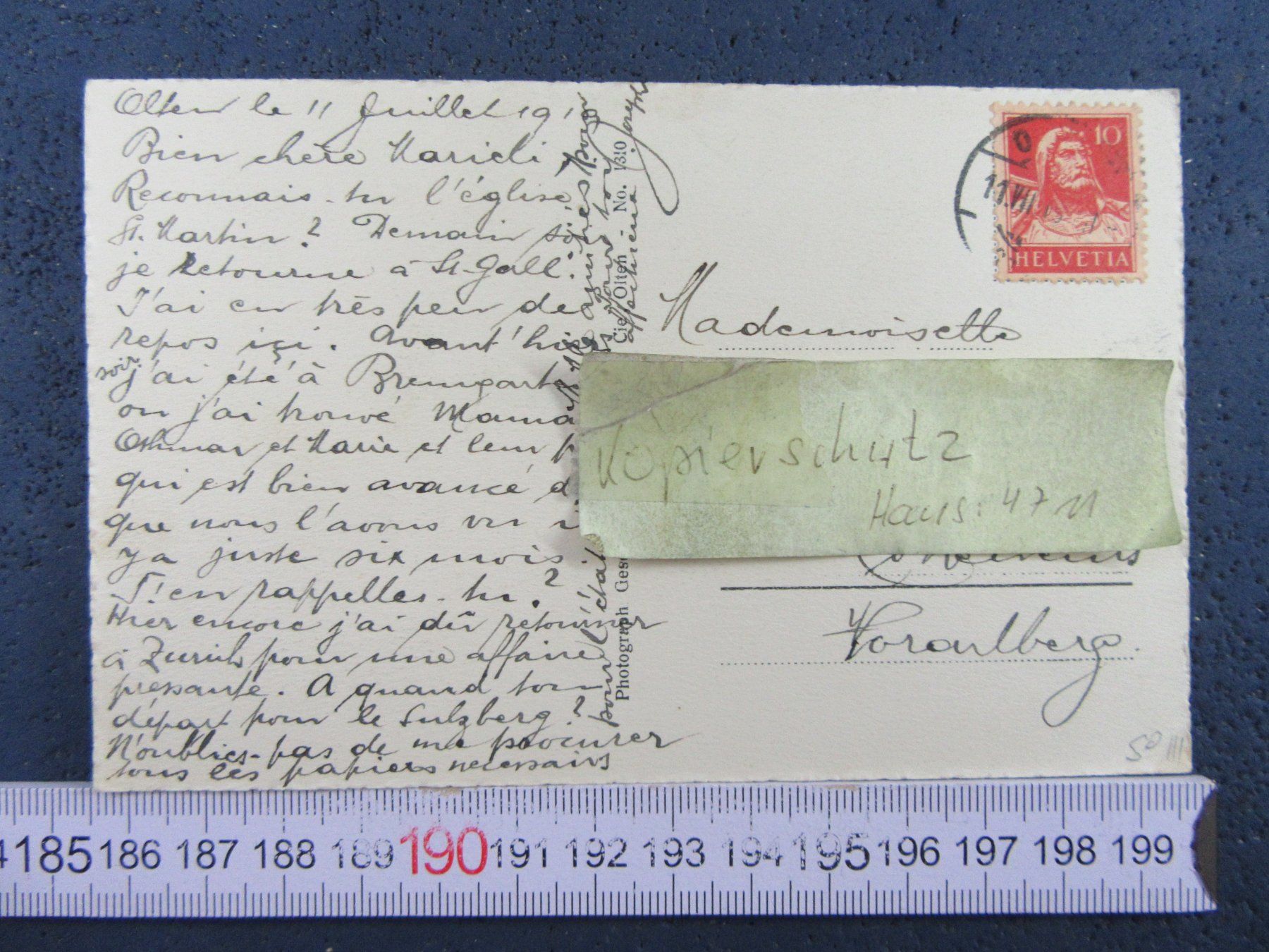 Cartoline postali: OLTEN SO AK MARTINSKIRCHE 1919 – Usato da Ettingen venduto da Hausi4711 1
