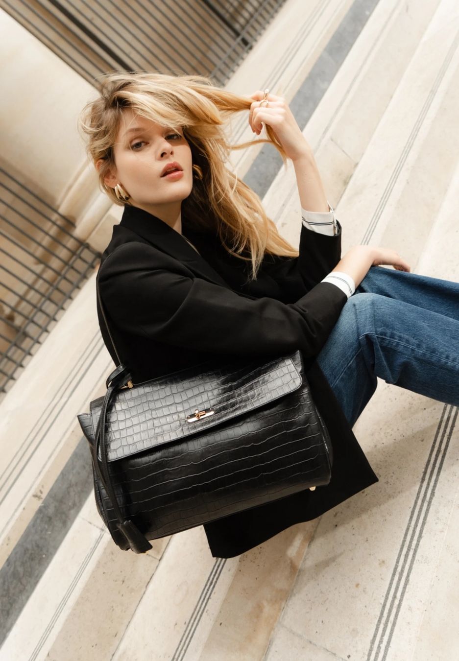 Hamilton Taschen: Melvin & Hamilton Krokotasche schwarz – Gebraucht aus Bern von Yersinia03 1