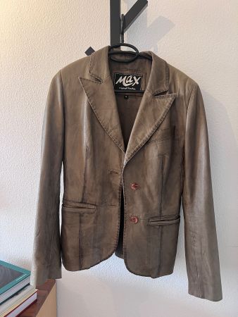 Leder Blazer Max Olivgrün S-M, sehr weiches Leder