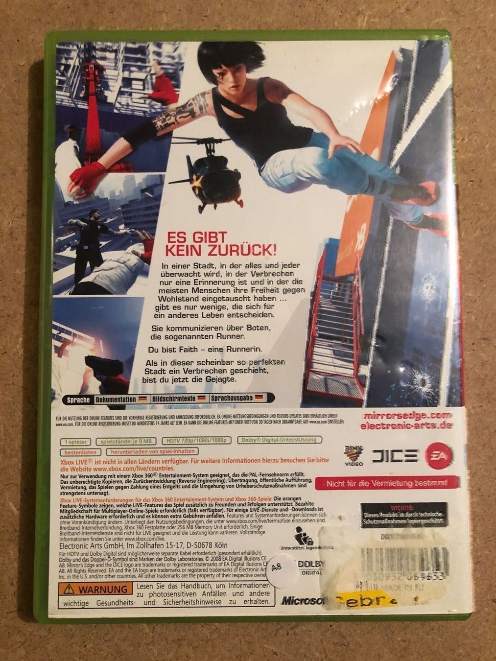 Giochi: Mirrors Edge für Xbox 360 – Usato da Kestenholz venduto da Mad18 1