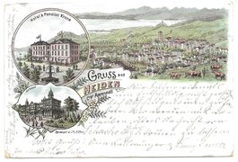 Gruss aus Heiden (AR) Hotel & Pension Krone - Litho - 1897 !
