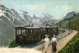 Mürren - BAHN   BE  mit Hochgebirge     um  1 9 0 9