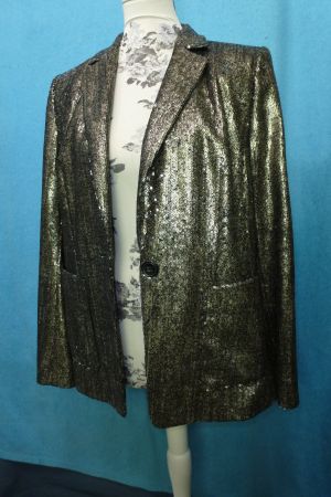 LUISA CERANO PAILETTEN JACKE GR 40 NEU ANTHRAZIT NEU BLAZER