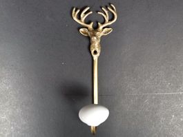 Wandhaken Hirsch Messing & Keramik – Garderobenhaken