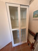 Ikea Vitrine Schrank weiss mit Glasschiebetüren