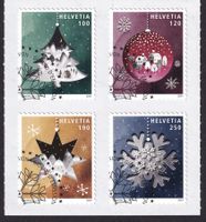 Schweiz 4 Briefmarken Weihnachten 2024, komplett, gestempelt