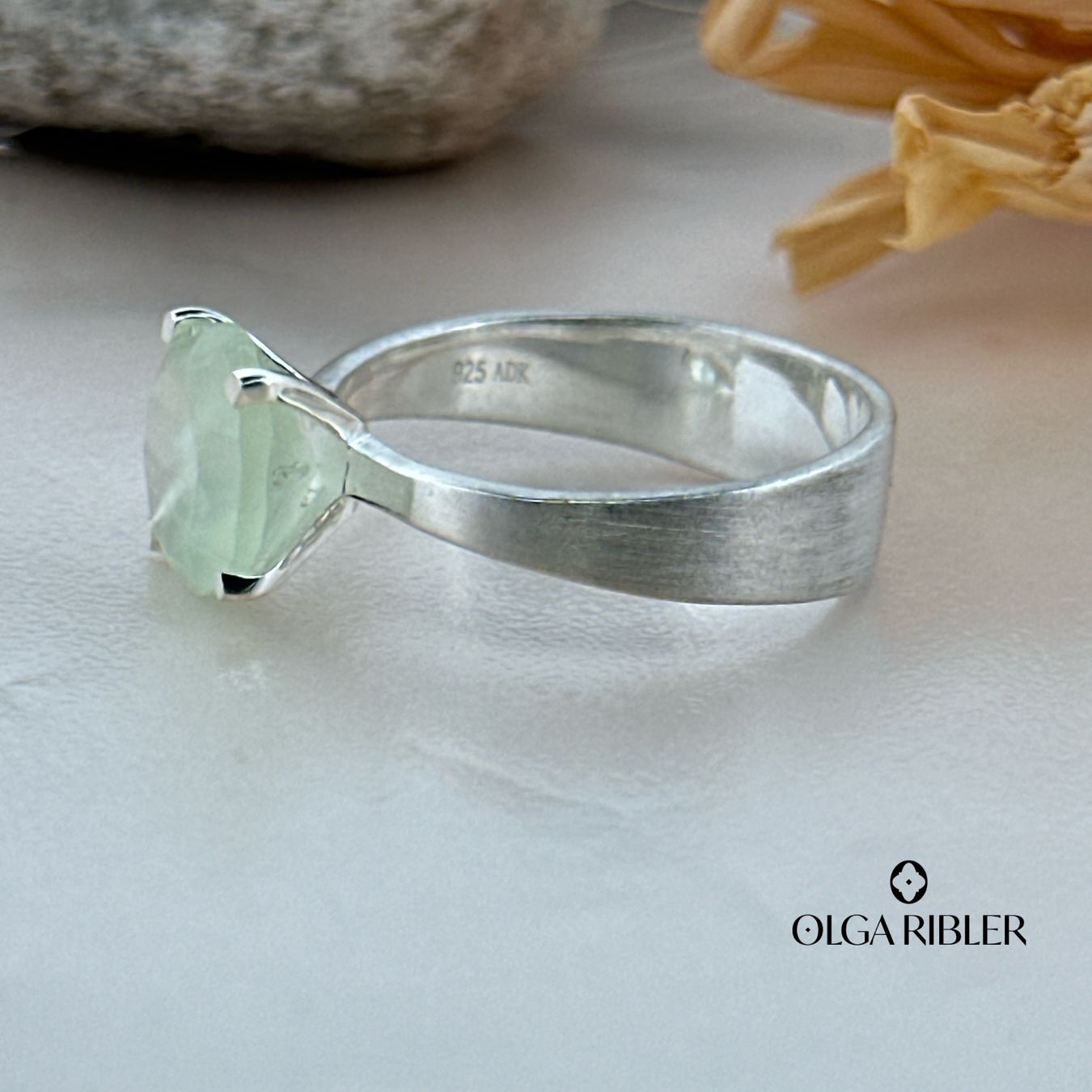 Olga Ribler Ringe: Silberring mit Prehnit, Gr. 63 – Neu (gemäss Beschreibung) aus Luzern von MonikaS03 5