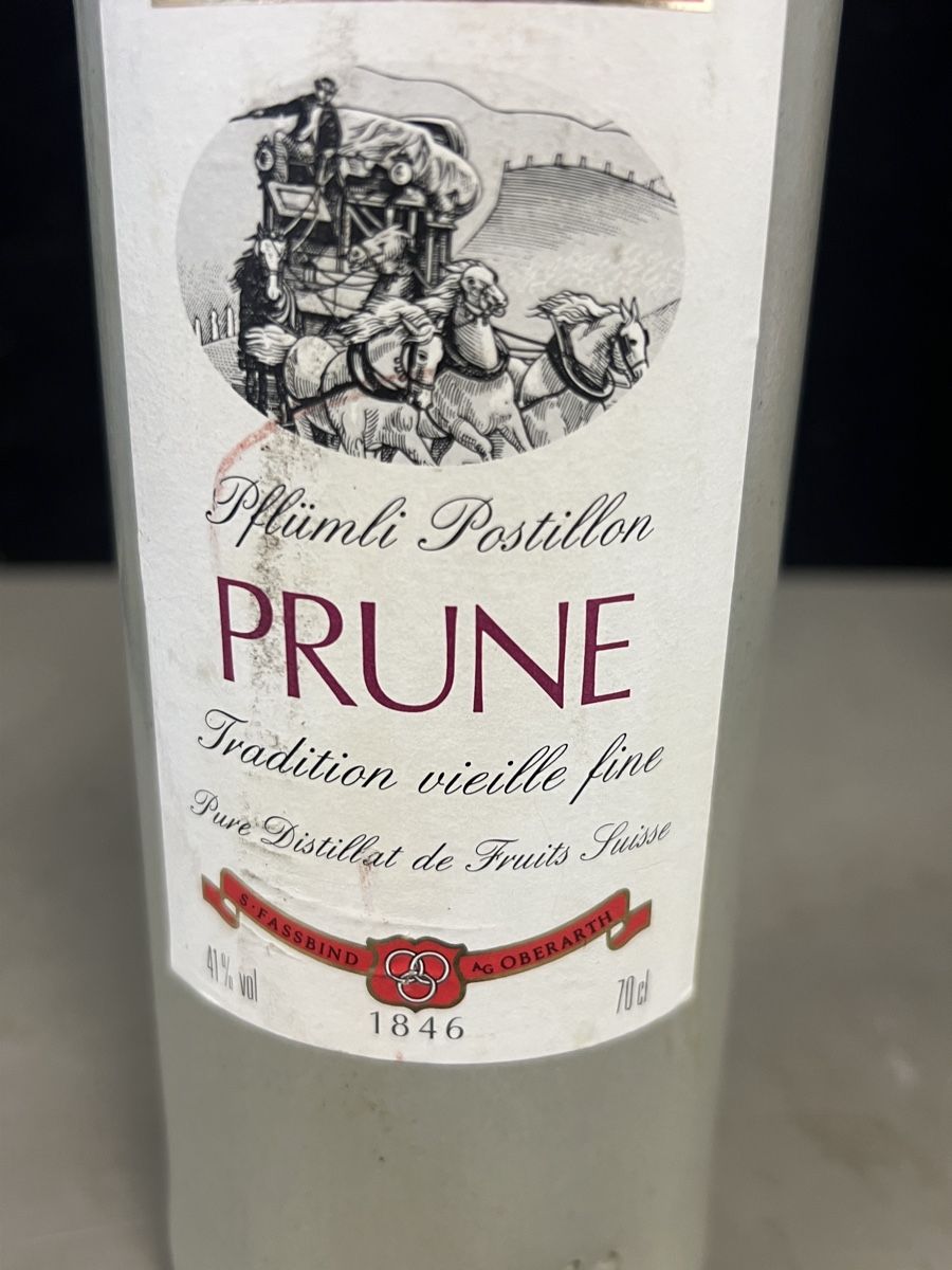 Bevande alcoliche: Fassbind Prune, Tradition Vieille Fine 70cl, entamée – Usato da Genève venduto da Leboucheoreilles 1