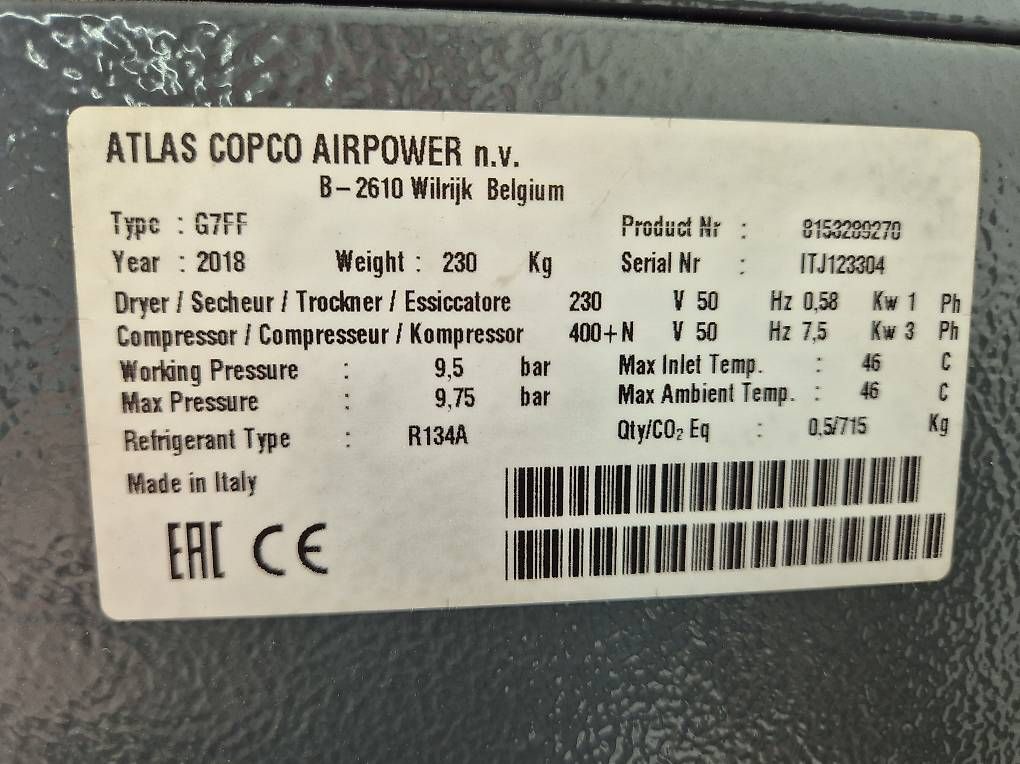 Kompressoren: Atlas Copco Schraubenkompressor G 7 FF  – Gebraucht aus Schaffhausen von RK205 2