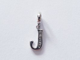 Charm Anhänger Buchstabe "J" Silber 925 (rhodiniert)