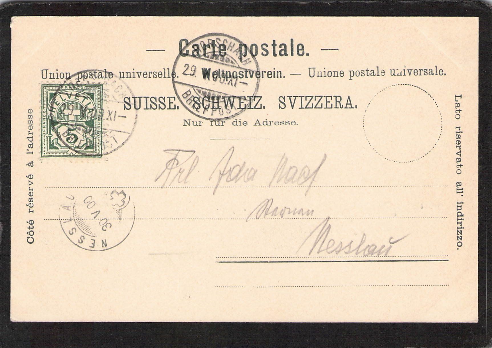 Cartoline postali: Gruss aus Rorschach SG , gel. 1900 – Usato da Reichenburg venduto da Pipo-67 1