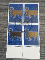 Helvetia Briefmarken 1996 4er Block Kuh Motiv 70 Rp.