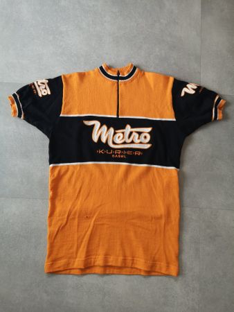 TOLLES VINTAGE VELO TRIKOT "METRO KURIER BASEL", 70ER SELTEN