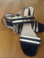 Stylish ISTUELLE Heeled Sandals - Blue & Gold, Size 39!