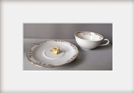 Vintagetellerchen mit goldener Messingschnecke