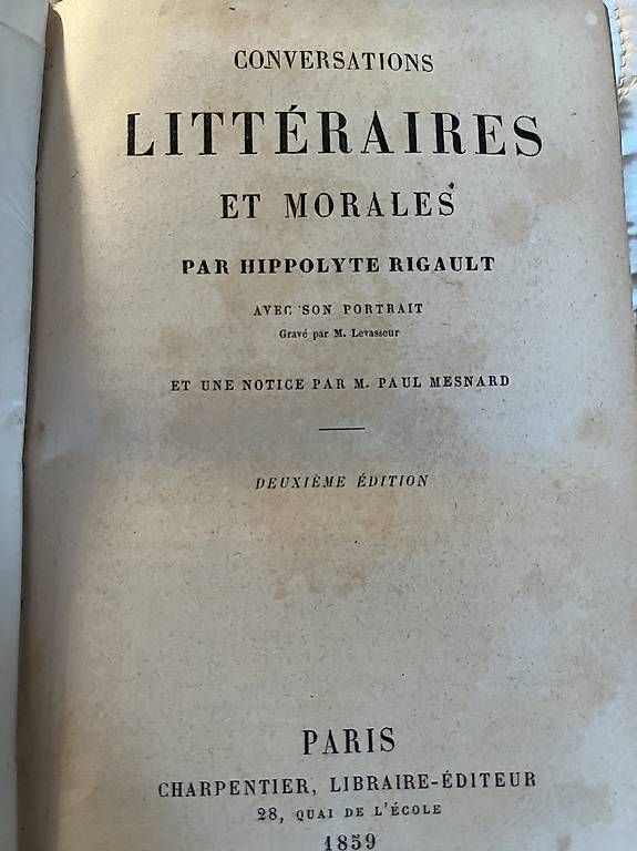 Libri: Conversations littéraires et morales  – Usato da Enges venduto da Guarajuba01