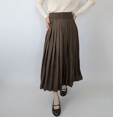 MaxMara Faltenrock Wolle braun Groesse S 