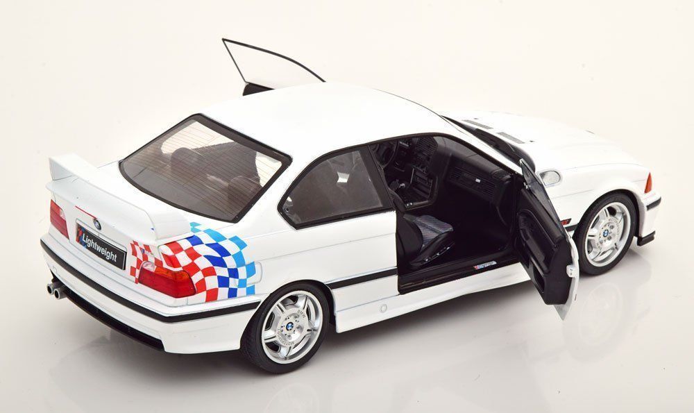 Produktbild von BMW M3 E36 Modell Solido BMW M3 Lightweight E36 Coupé 1995 - 1:18 Modellauto In Weiß | Mit öffnenden Türen & Lenkung BMW M3 Modell