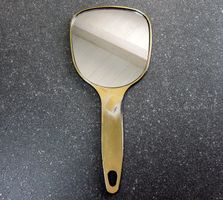 Mid Century Handspiegel schwarz/gold, 60er Jahre