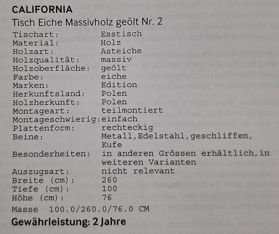 Pfister Tavoli: Esstisch (Möbel Pfister) – Usato da Urtenen-Schönbühl venduto da LILIE0207 1