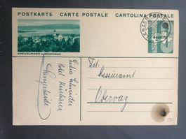 Schweiz 1933 Postkarte 10Rp Kreuzlingen gelaufen