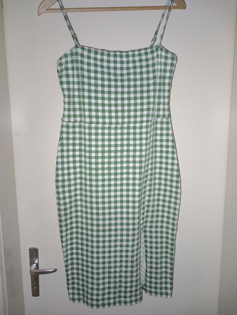 Kleid Gr. S/M grün/weiss
