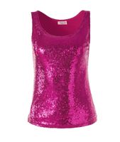 neues Pailletten-Träger-Top pink,  Grösse S