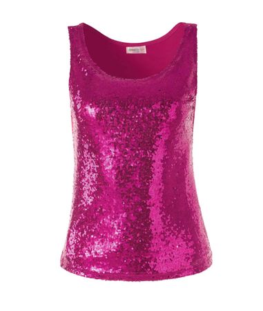 neues Pailletten-Träger-Top pink,  Grösse S