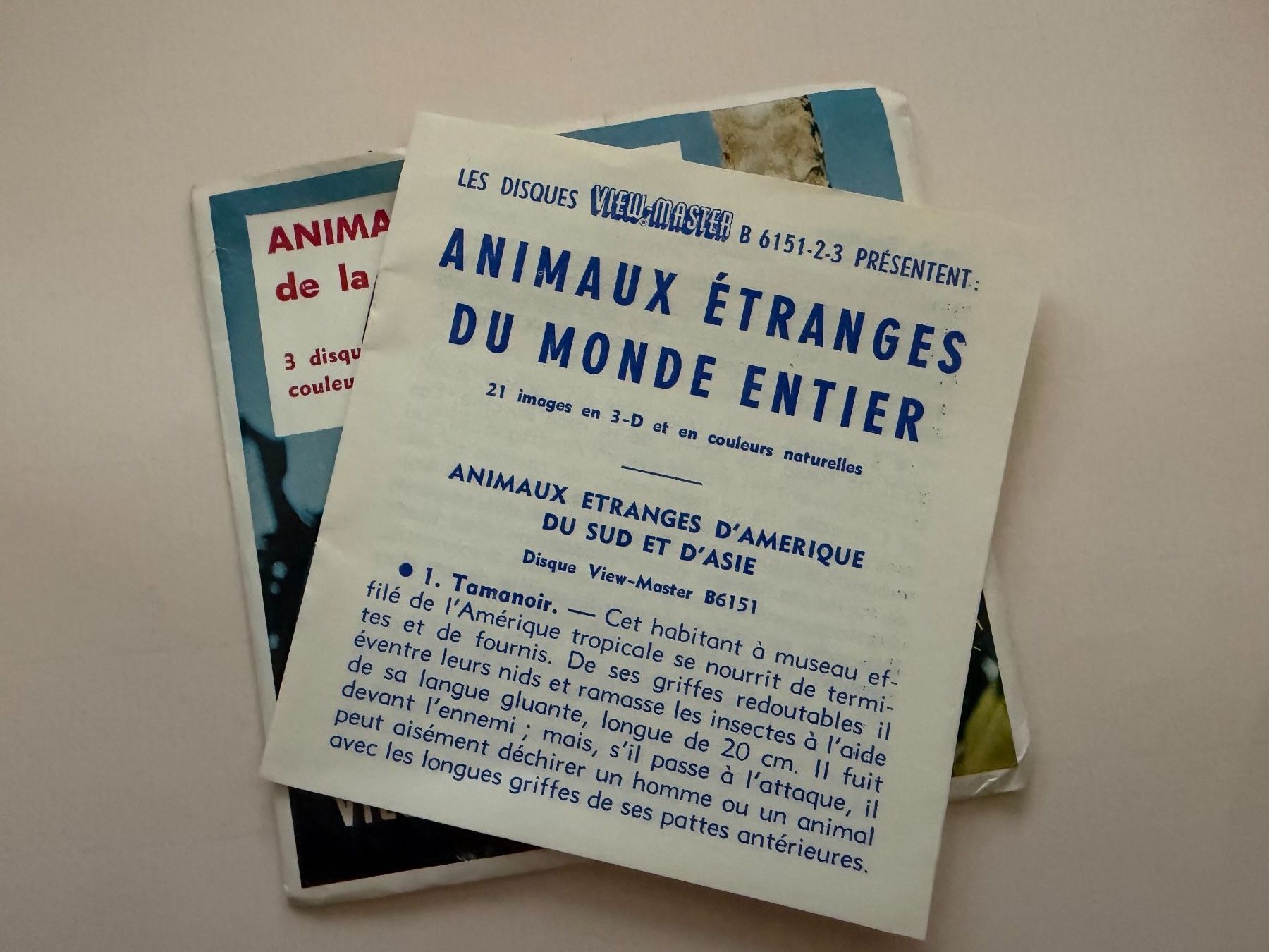 View-master Giocattoli: View-Master 3D: Nr. B 615 ANIMAUX ETRANGES de la Terre – Usato da Tegerfelden venduto da siebenmacky 2