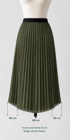Plisseerock Khaki/Oliv – Neu mit Etikett, Made in Italy, Gr.
