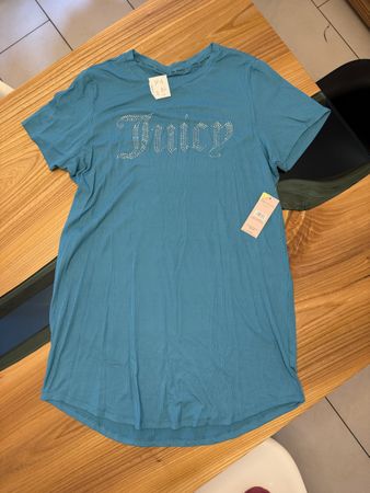 Neues Juicy Couture T-Shirt, Grösse L, Türkis Glitzer, NEU